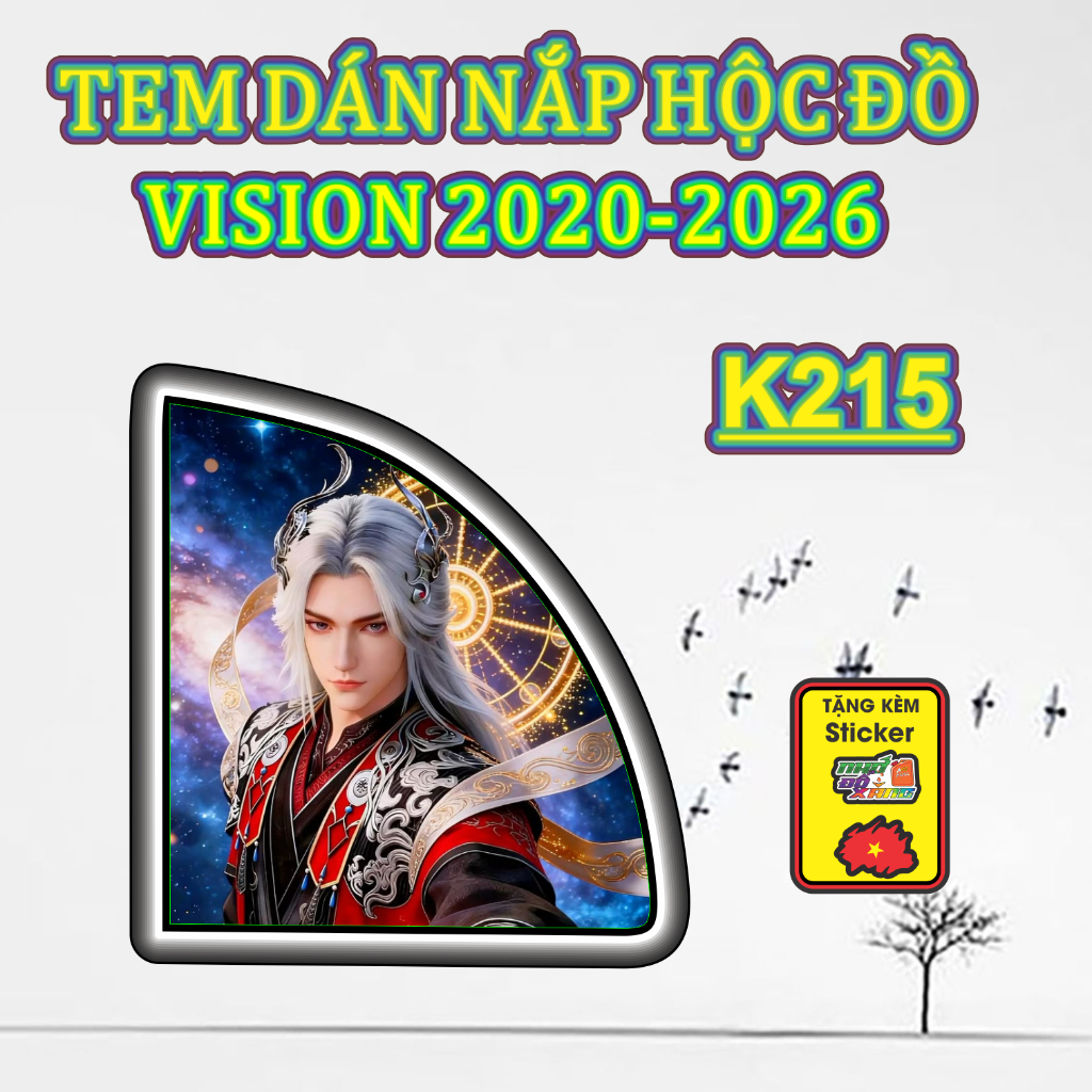 Tem Dán Nắp Hộc Đồ VISION  Đủ Đời Từ 2020 Đến 2026 CNC Cắt Sẵn Mua Về Chỉ Việc Dán.