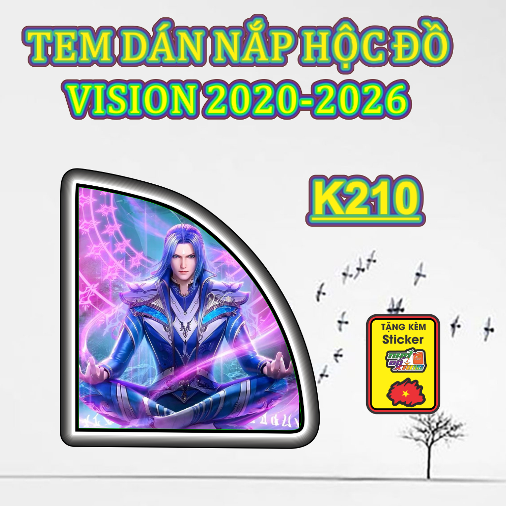 Tem Dán Nắp Hộc Đồ VISION  Đủ Đời Từ 2020 Đến 2026 CNC Cắt Sẵn Mua Về Chỉ Việc Dán.
