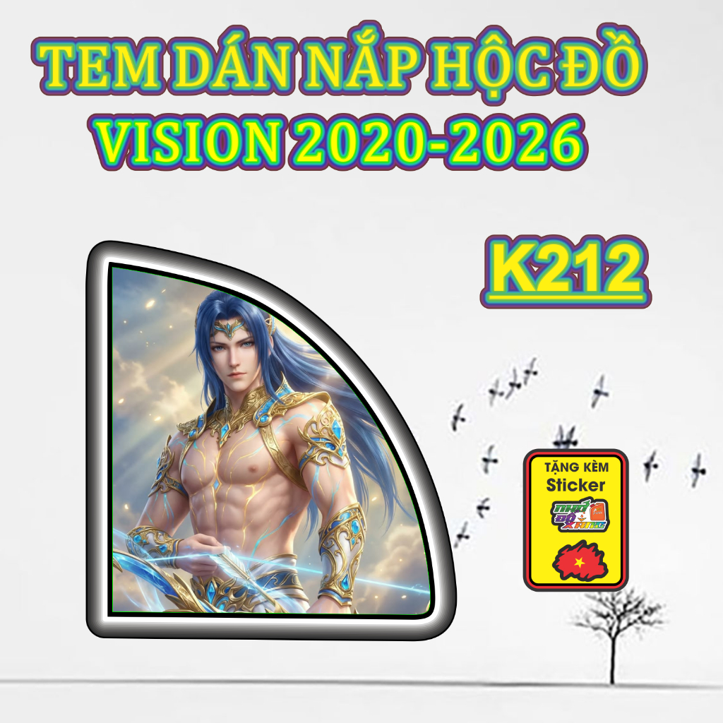 Tem Dán Nắp Hộc Đồ VISION  Đủ Đời Từ 2020 Đến 2026 CNC Cắt Sẵn Mua Về Chỉ Việc Dán.