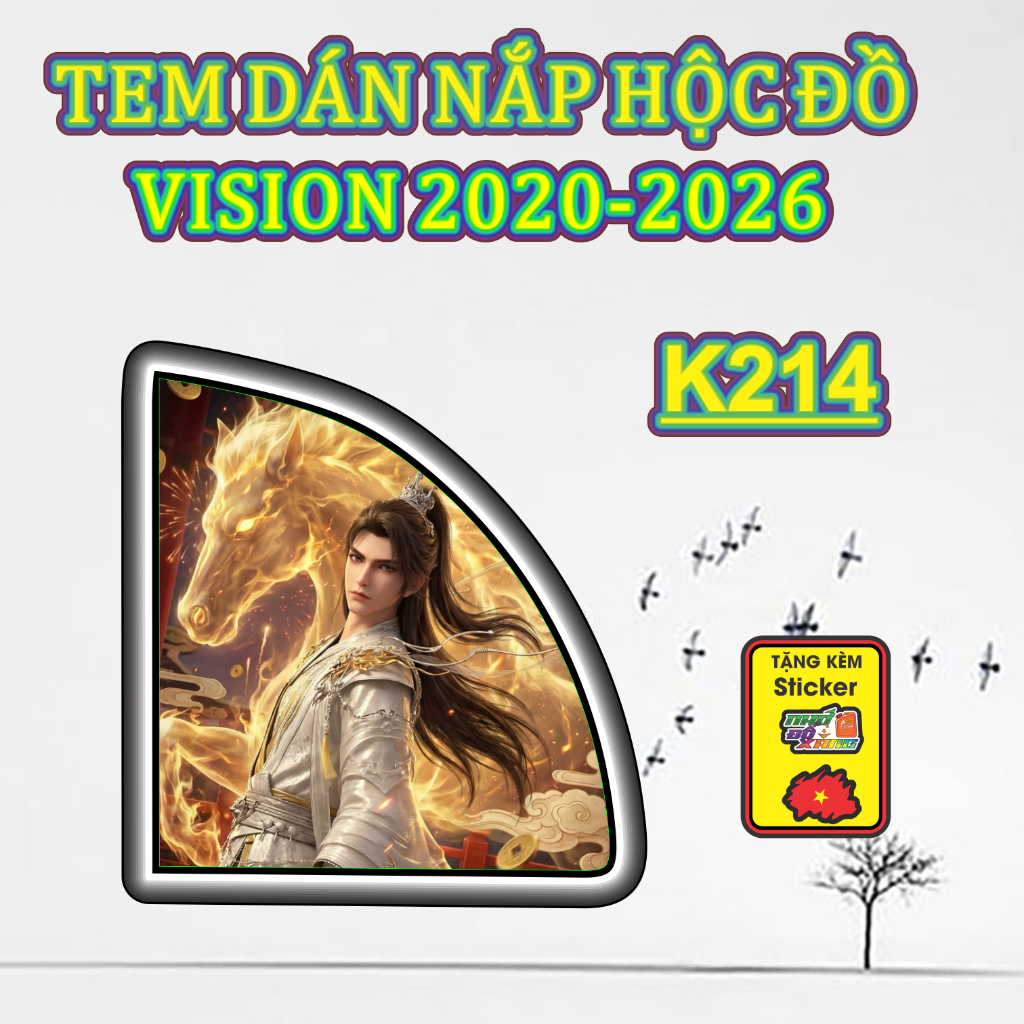 Tem Dán Nắp Hộc Đồ VISION  Đủ Đời Từ 2020 Đến 2026 CNC Cắt Sẵn Mua Về Chỉ Việc Dán.