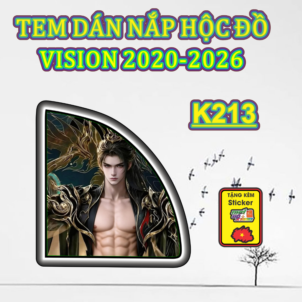 Tem Dán Nắp Hộc Đồ VISION  Đủ Đời Từ 2020 Đến 2026 CNC Cắt Sẵn Mua Về Chỉ Việc Dán.