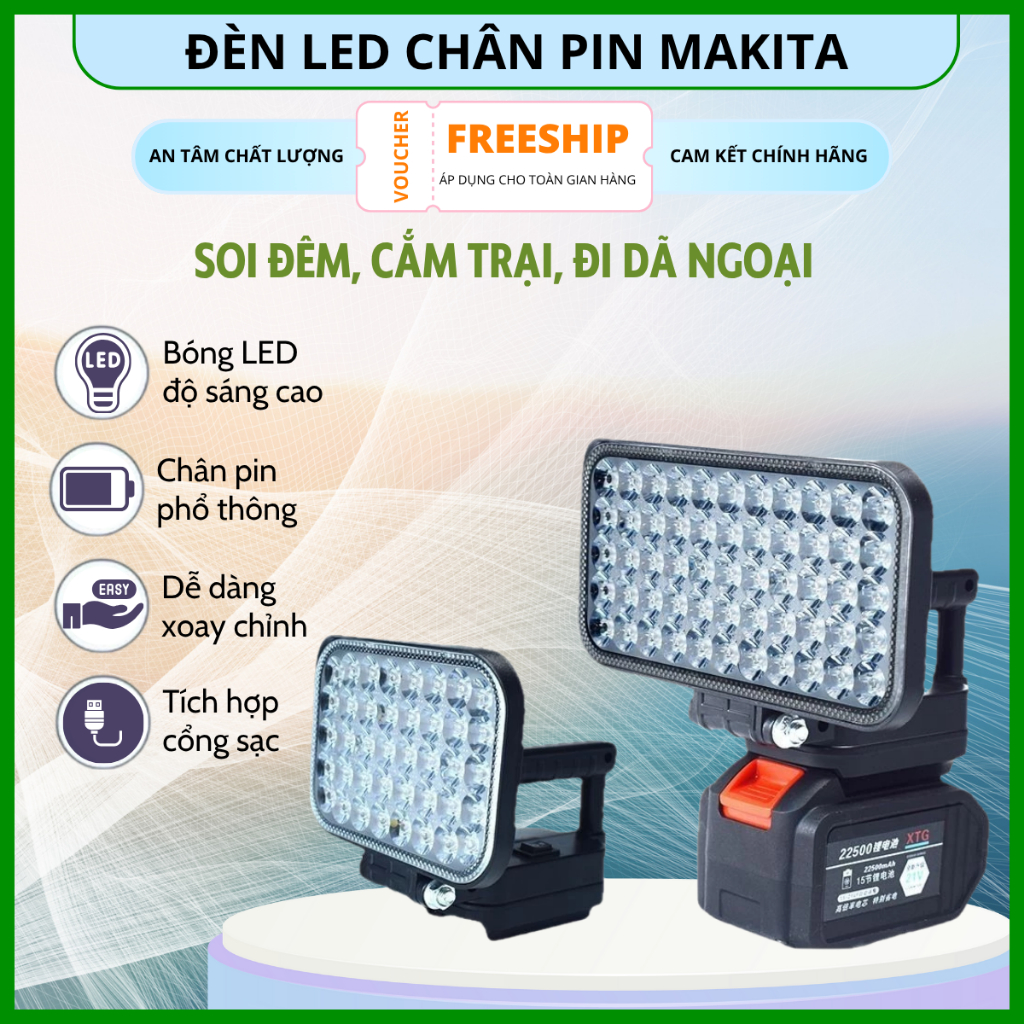 Đèn LED 35 và 55 bóng dùng chân pin phổ thông M21, đèn led siêu sáng soi đêm, cắm trại, đi dã ngoại
