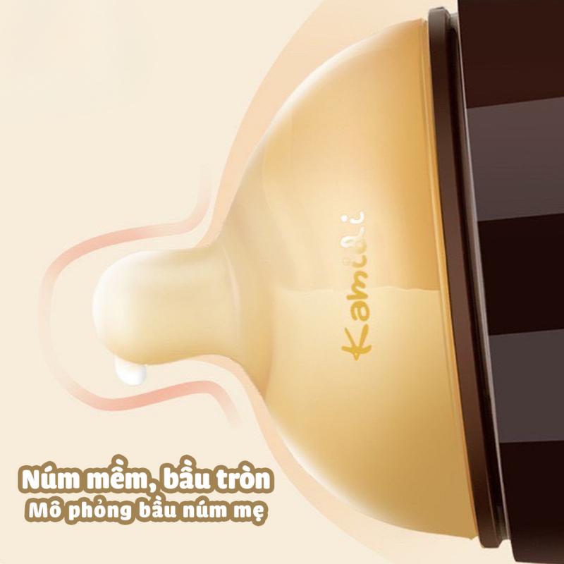 Núm ti silicone cao cấp Kamidi thay bình sữa cho bé 0-24 tháng– FamilyCare Store