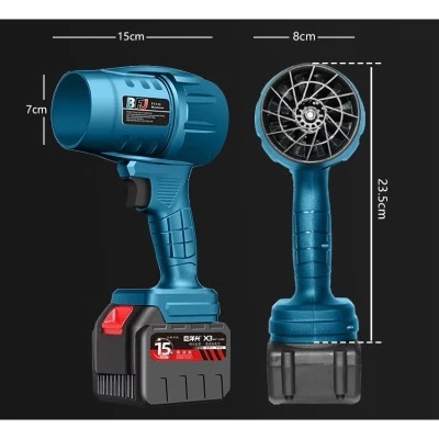 Máy thổi lá thổi bụi siêu khỏe, quạt thổi turbo đông cơ không chổi than chân pin phổ thông