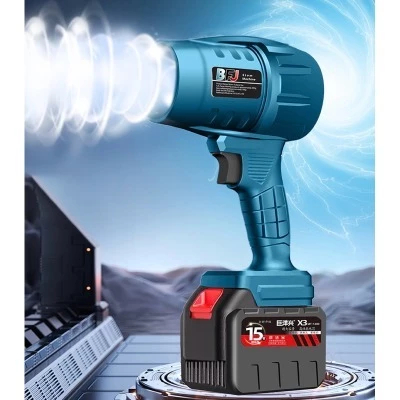 Máy thổi lá thổi bụi siêu khỏe, quạt thổi turbo đông cơ không chổi than chân pin phổ thông