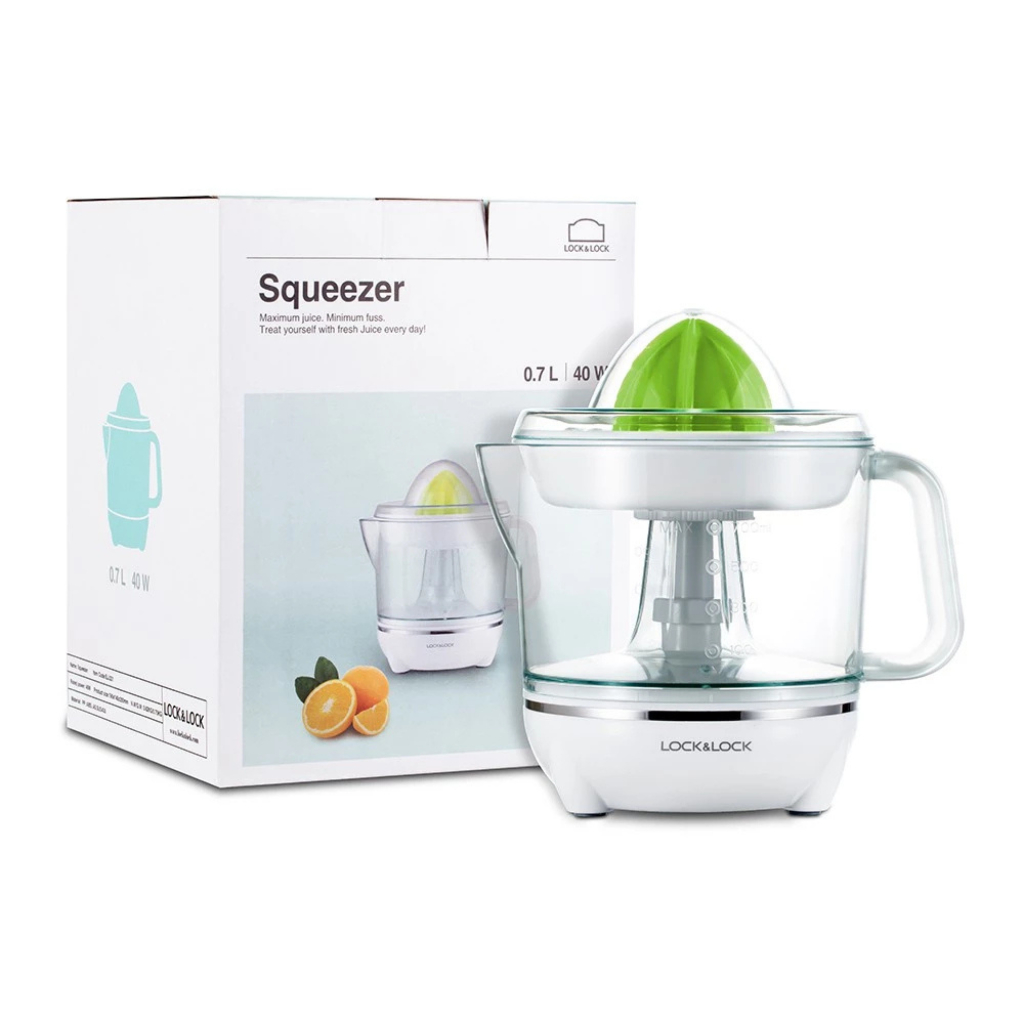 Máy Vắt Cam Lock&Lock Citrus Juicer 700ml Màu Trắng – Máy Vắt Cam Cầm Tay, Dung Tích Lớn, Dễ Sử Dụng