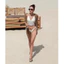Bikini DTD 2 Mảnh Màu Phối Voan Lưới Kèm Chân Váy Màu Trắng