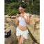 Bikini DTD 2 Mảnh Màu Phối Voan Lưới Kèm Chân Váy Màu Trắng