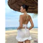 Bikini DTD 2 Mảnh Màu Phối Voan Lưới Kèm Chân Váy Màu Trắng