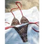 Bikini DTD 2 mảnh da beo (Leo Da beo phối dây đỏ | Size ở phần mô tả