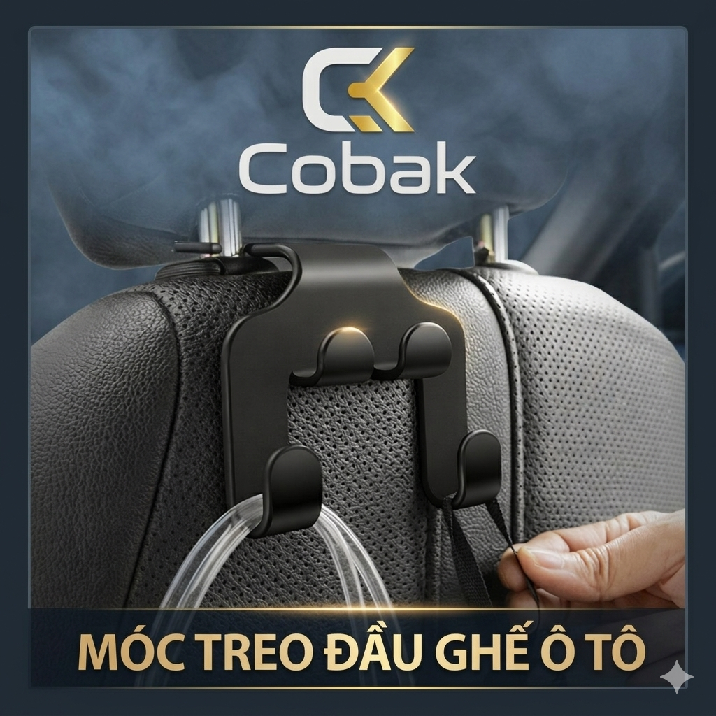 Combo 4 Móc Treo Đồ Gắn Sau Ghế Ô Tô, Giá Đỡ Điện Thoại 4 Chân Đa Năng Phù Hợp Với Mọi Loại Xe Cobak Auto