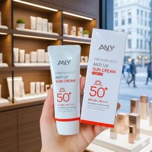 Kem Chống Nắng Nâng Tông Any Premium Golf Anti UV trắng da không bết rít 60ml TẶNG kèm mặt nạ trái cây.