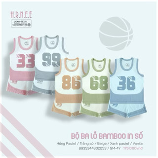 Bộ ba lỗ bambo in số hrnee sale lẻ sz