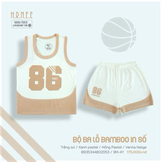 Bộ ba lỗ bambo in số hrnee sale lẻ sz