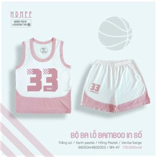Bộ ba lỗ bambo in số hrnee sale lẻ sz