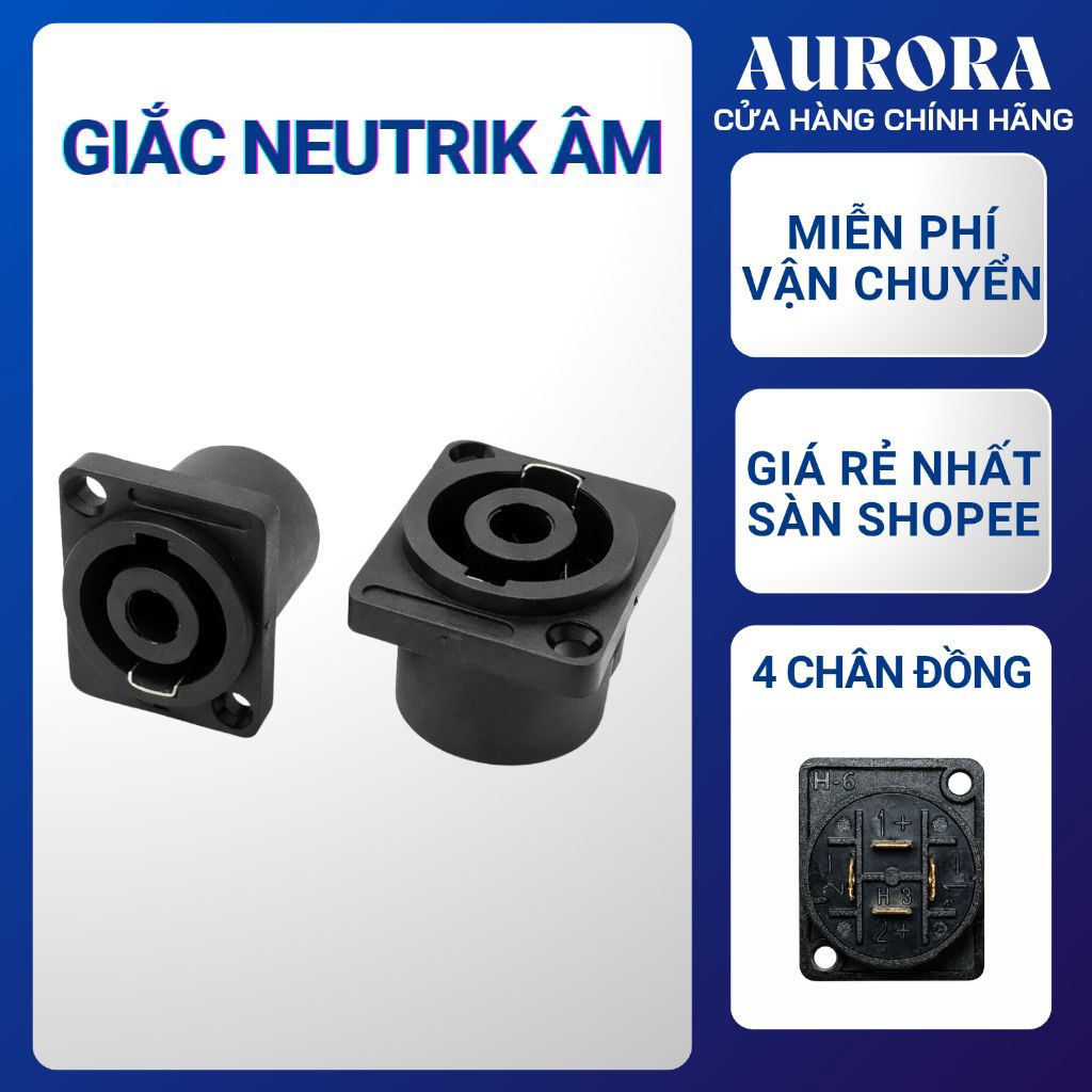 Jack Loa Speakon Âm - Jack Neutrik Cái 4 Pin Chuyên Dụng Cho Thùng Loa, Cục Đẩy, Tủ Máy (Loại Tốt)
