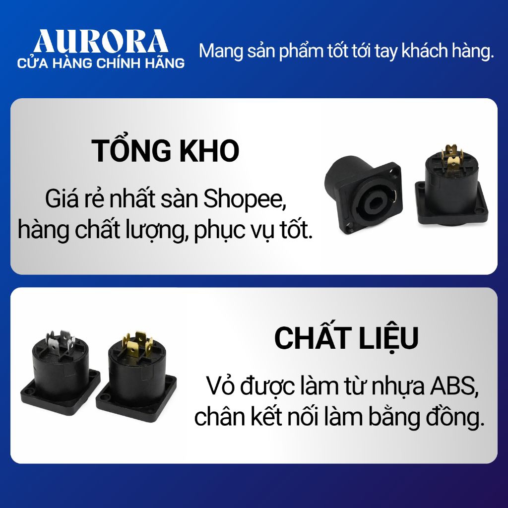 Jack Loa Speakon Âm - Jack Neutrik Cái 4 Pin Chuyên Dụng Cho Thùng Loa, Cục Đẩy, Tủ Máy (Loại Tốt)