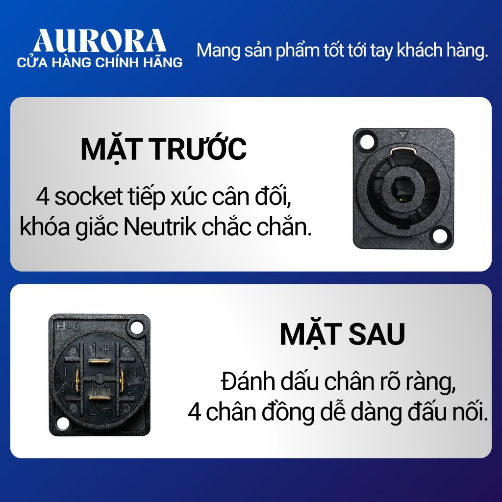 Jack Loa Speakon Âm - Jack Neutrik Cái 4 Pin Chuyên Dụng Cho Thùng Loa, Cục Đẩy, Tủ Máy (Loại Tốt)