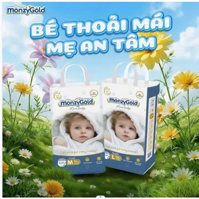 TÃ BỈM QUẦN MONZY CAO CẤP COMBO 2 BỊCH (100 miếng ) Đủ size cho bé (M--5XL)
