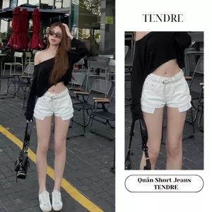 Deal Mở Bán TENDRE - Quần Short Nữ Lưng Cao Basic Hack Dáng Dễ Phối Đồ Chuẩn Street Style Cá Tính N02