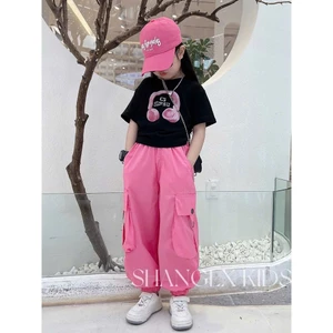 Sét đồ bé gái áo croptop kèm Quần Dài Túi Hộp Phong Cách Năng Động mẹ và bé sét đồ thể thao mẹ bé