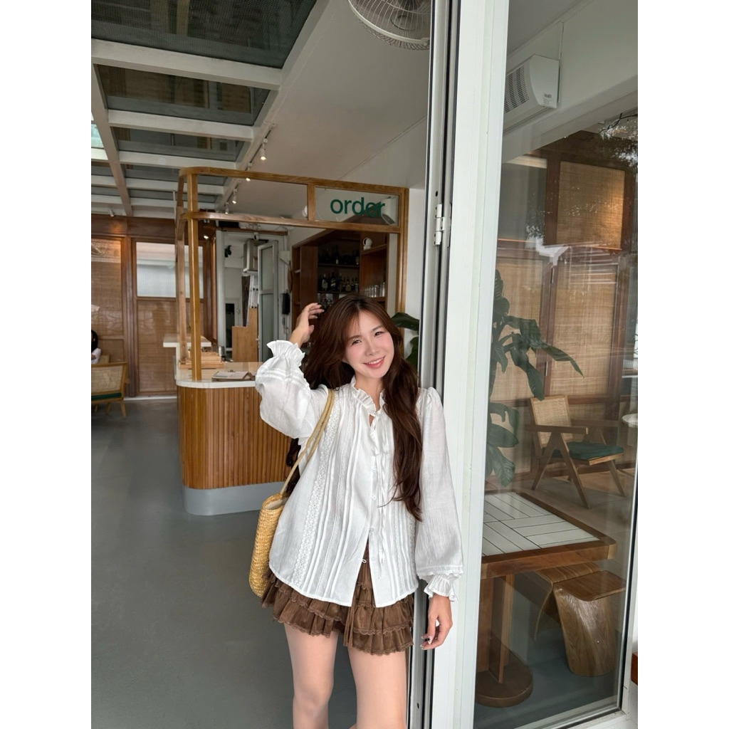Chân váy ngắn xếp tầng xoè (có quần bảo hộ) Nữ The.sweaterweather TSW
