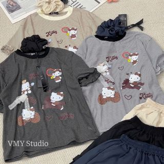 VMY Studio - Set bộ quần áo kẻ thêu mềm mịn mát không nóng co dãn thoải  chuẩn from hàng đẹp QCCC nữ
