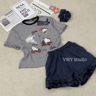 VMY Studio - Set bộ quần áo kẻ thêu mềm mịn mát không nóng co dãn thoải  chuẩn from hàng đẹp QCCC nữ
