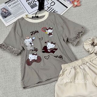 VMY Studio - Set bộ quần áo kẻ thêu mềm mịn mát không nóng co dãn thoải  chuẩn from hàng đẹp QCCC nữ