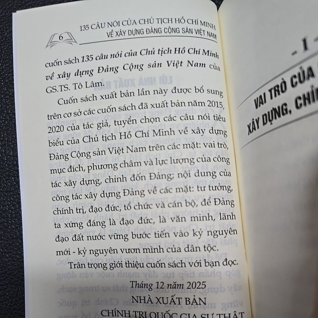 Sách - 135 câu nói của Chủ tịch Hồ Chí Minh về xây dựng Đảng Cộng sản Việt Nam (Xuất bản lần thứ ba, có bổ sung)