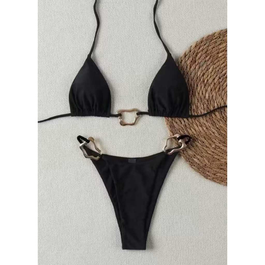 Bikini DTD áo tắm hai mảnh bassi thiết kế khoen ốc cao cấp full màu