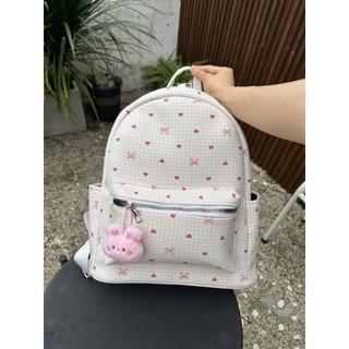 (Tặng Móc Khóa) Quai To Balo Nơ Tim đi học nữ thời trang size40 vừa A4 laptop đi chơi du lịch tiện dụng BL09