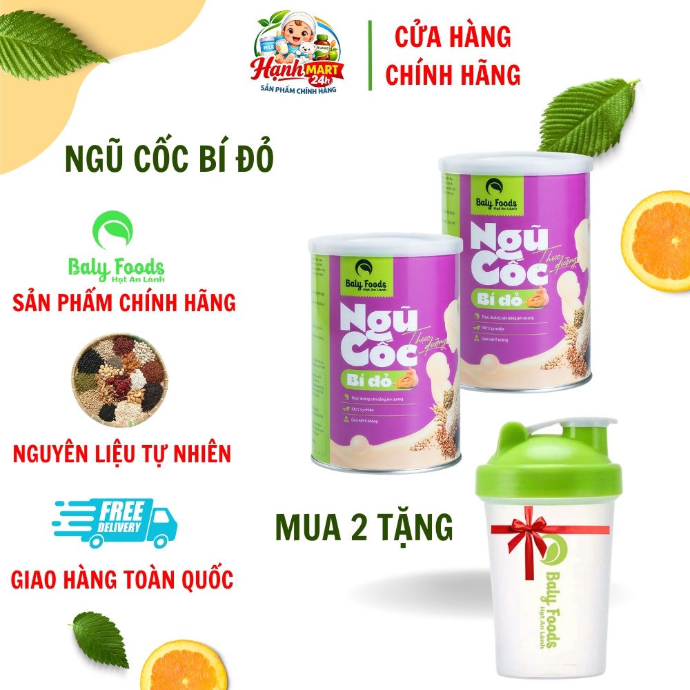 Sữa Hạt Ngũ Cốc Bí Đỏ BalyFoods Lợi Sữa Sau Sinh Giúp Mẹ Gọi Sữa Về Nhiều Hơn, Đặc Hơn Lon 500G