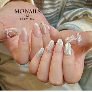 Nailbox Thiết Kế, Móng Úp, Móng Tay Giả Xanh Biển Phối Hồng Ngôi Sao Đi Biển Mùa Hè P42