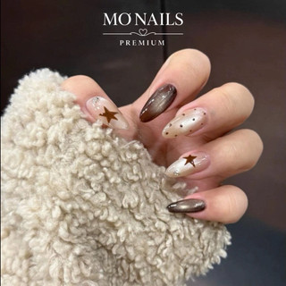 Nailbox Thiết Kế, Móng Úp, Móng Tay Giả Mắt Mèo Hổ Phách Ánh Trăng Ngôi Sao Hottrend Hàn Quốc P43