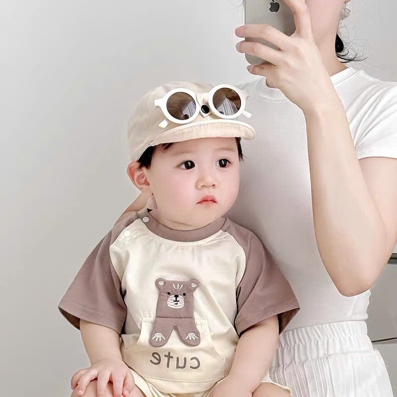 [Kính có thể tháo rời] Mũ lưỡi trai kèm kính, chống nắng phong cách cá tính cho bé 0-2 tuổi Mesocshop