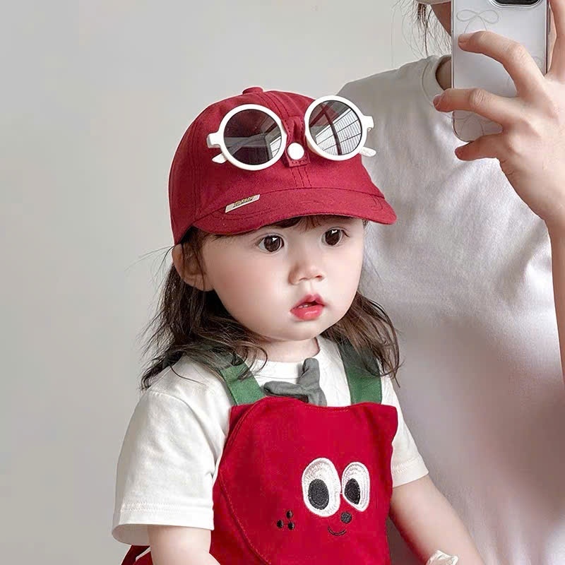 [Kính có thể tháo rời] Mũ lưỡi trai kèm kính, chống nắng phong cách cá tính cho bé 0-2 tuổi Mesocshop