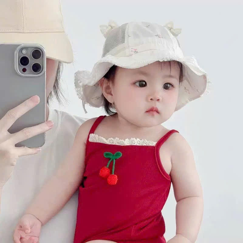 Mũ Vành Ren Bèo Mỏng Nhẹ,Dễ Thương Cho Bé Gái 0-1,5 Tuổi Mesocshop