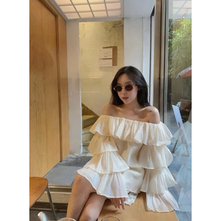 •𝙆𝙞𝙣𝙜𝙨𝙝𝙤𝙥𝙗𝙚𝙖𝙪𝙩𝙮•Áo Tơ Đũi Trễ Vai Bồng QC [G56]