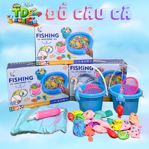 Bộ Đồ Chơi Câu Cá Nam Châm Cho Bé 3+ – Chậu Câu Cá Mini Kèm Cần Câu, Vợt, Cá Nhựa Nhiều Màu