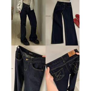 WGWE | Quần jean suông ống đứng chỉ nổi basic form đẹp, hack dáng chân dài – W9233#
