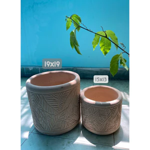 Chậu Hoa Văn-Chậu Đất Nung-Combo 2