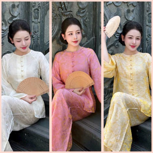 Pháp phục bà ba Tằn Ánh Kim form suông, sang trọng đi lễ chùa, đi chơi | Đồ Lam An Nhiên