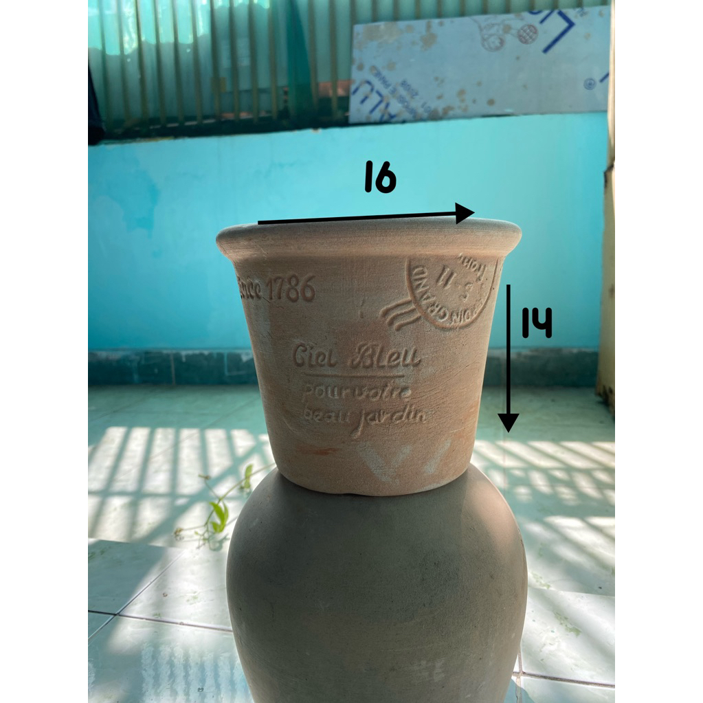 Chậu Hoài Cổ-  Chậu Đất Nung-VUONCOCHAU tặng kèm lót chậu