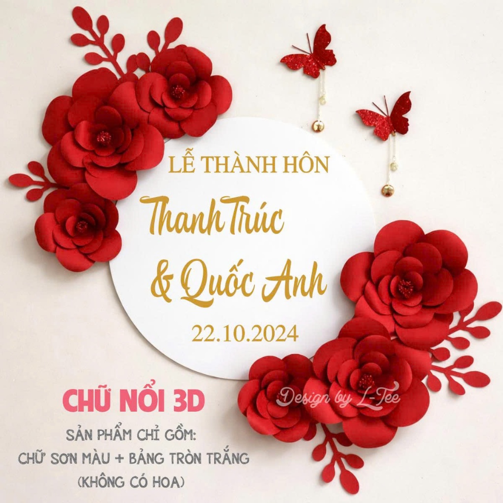 CẦN GẤP VẪN CÓ - IN TÊN THEO YÊU CẦU - Bộ Tên Treo Tường - Cắt Theo Yêu Cầu Riêng Cho Từng Tiệc