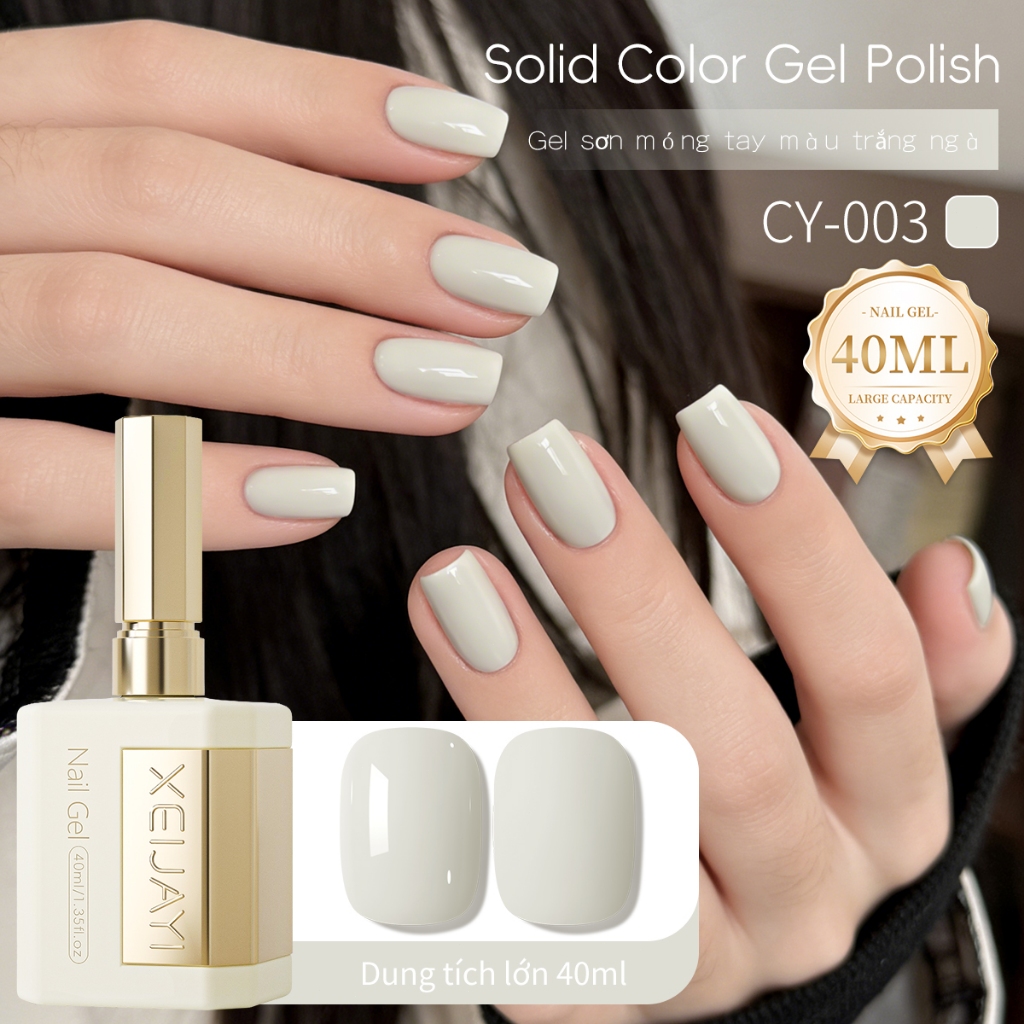 XEIJAYI 40ml sơn móng tay gel màu trắng hạnh nhân mới thích hợp sử dụng cho tiệm làm móng
