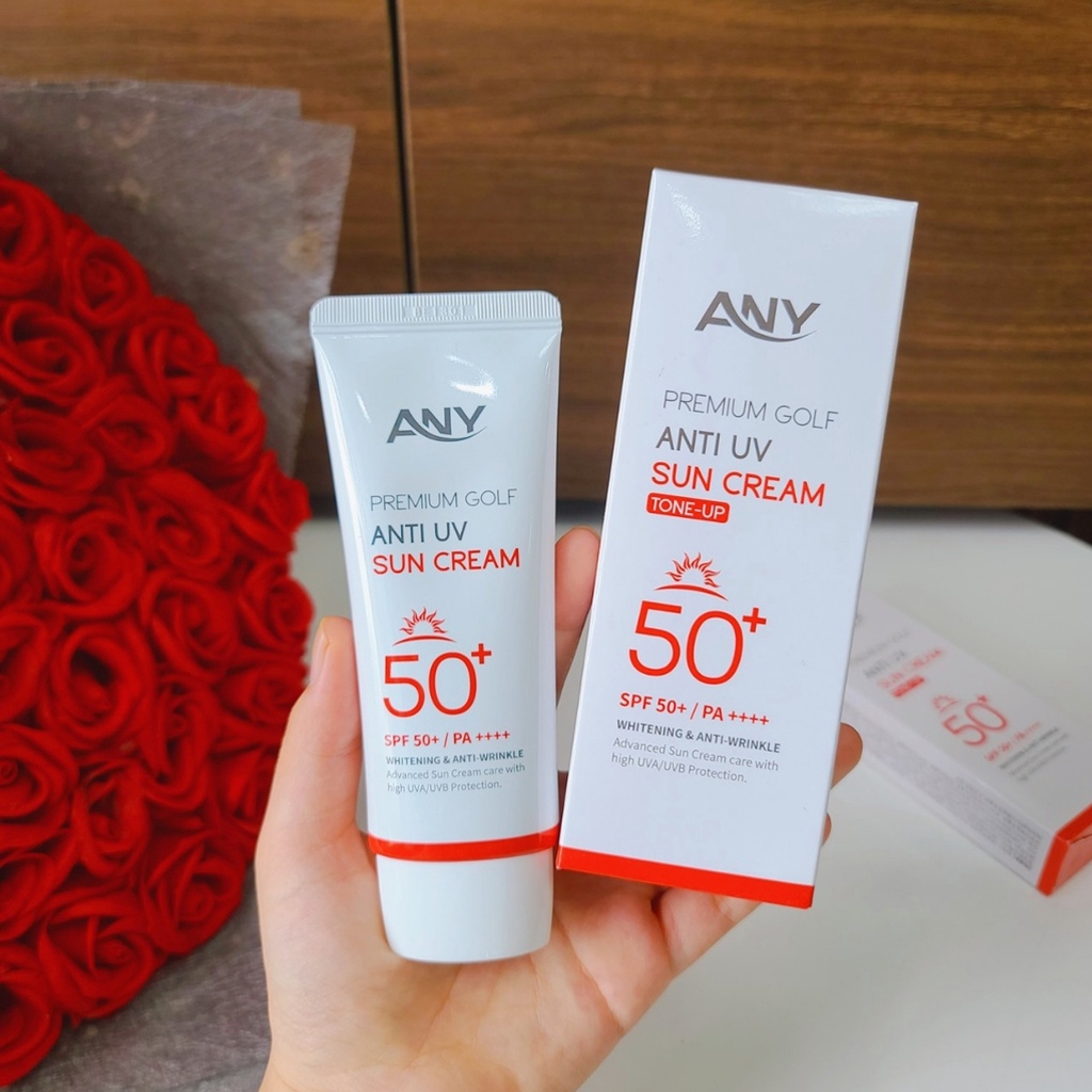 Kem Chống Nắng Any Hàn Quốc 60ml Premium Golf Anti UV SPF 50+ Chống nắng Nâng tông, trắng hồng, không bết