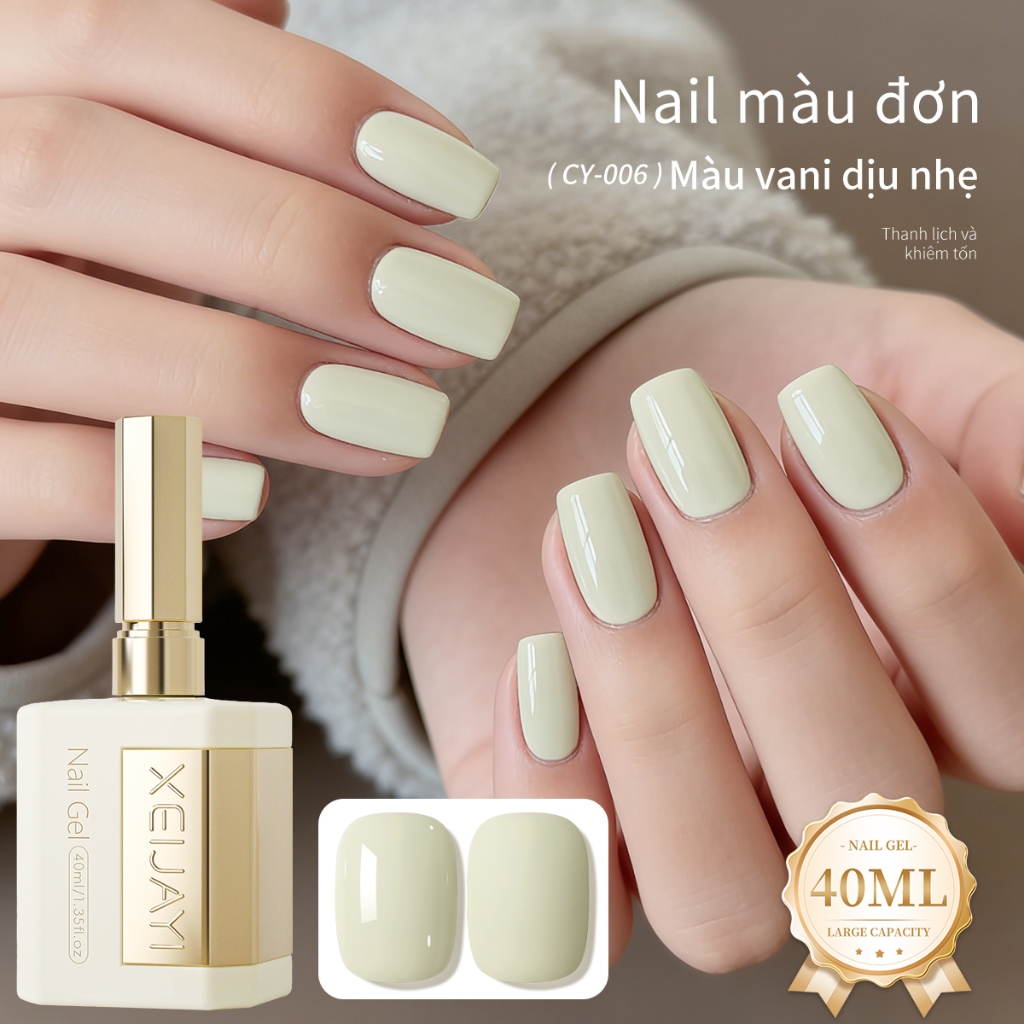XEIJAYI 40ml - Sơn móng tay dạng gel màu vani, bền màu, phù hợp cho salon và các dự án DIY tại nhà.