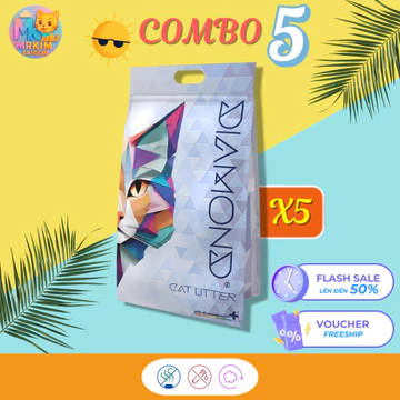 Combo 5 túi Cát vệ sinh nhà MrKim - Cát Vệ Sinh Cho Mèo 9L, Cát Vệ Sinh Cho Mèo