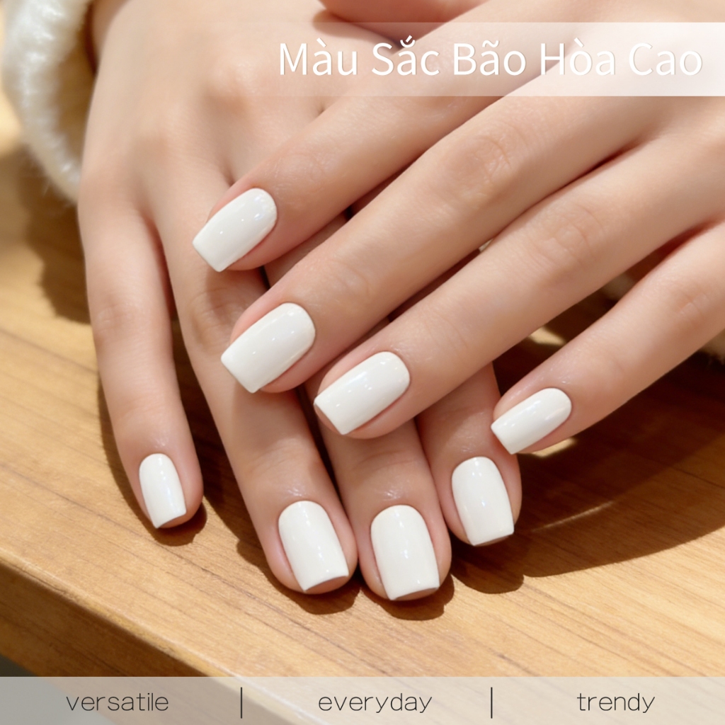 XEIJAYI 40ml - Sơn móng tay gel trắng tối giản, bền màu, phù hợp cho salon và sử dụng hàng ngày.